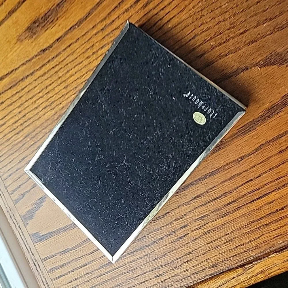 Silver Metal Double Hinged 5”x7” Picture Frame Black Velvet back 